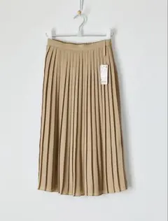 新品未使用【UNIQLO】タグ付き シフォンプリーツロングスカート ベージュ M