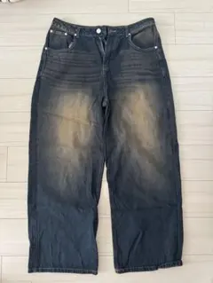 ダークブルーワイドレッグデニム