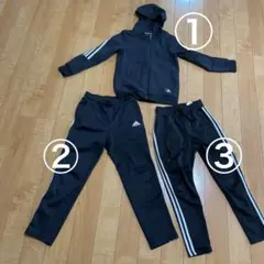 adidas フード付きジャージ　140サイズ ブラック