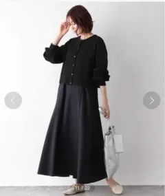 GLOBAL WORK ショートワッフルプルオーバー キャミワンピース