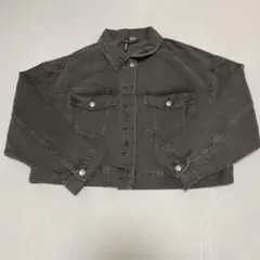 値下げ　H&M グレー クロップドデニムジャケット XLのサムネイル