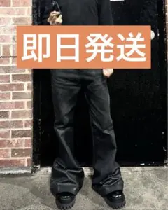 archive opium ワックスコーティングデニム　ブラック　フレアデニム コーティング ワックスデニム フレアデニム archive opium Y2K - メルカリ