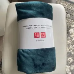 ユニクロ　フリース　ブランケット　グリーン