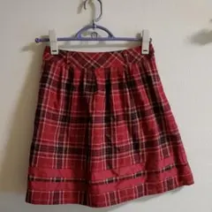 スカート　チェック　赤　レッド