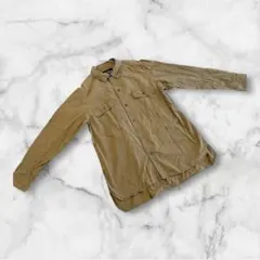 ナノユニバース　長袖シャツ　ブラウス　カーキ　綿100% Sサイズ