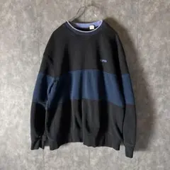 リーバイス L スウェット ブラック ネイビー 切替 刺繍ロゴ パキスタン製