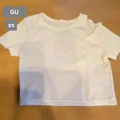 GU リブカットアウトTシャツ ホワイト XSのサムネイル