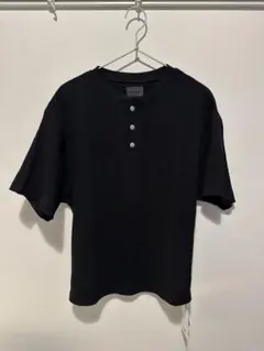Regen Glanz ヘンリーネック ワッフルTシャツ ブラック - メルカリ