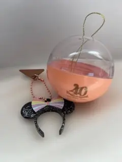 ミニーマウス耳型キーホルダー 40周年記念