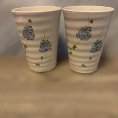 花柄陶器フリーカップ2個セット