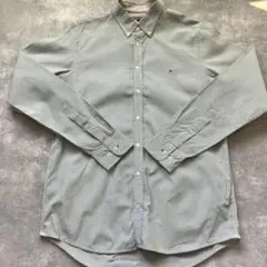 TOMMY HILFIGER グリーンストライプシャツ