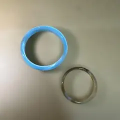 ヴィンテージ バングル 2点セット 水色 アゲート 風 ブレスレット 中古