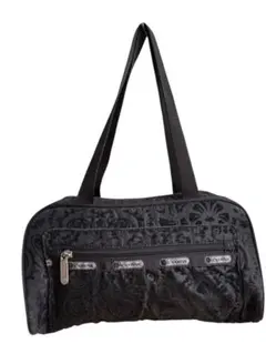 LeSportsac ミニトート 黒 ダマスク柄 ナイロン 軽量 人気