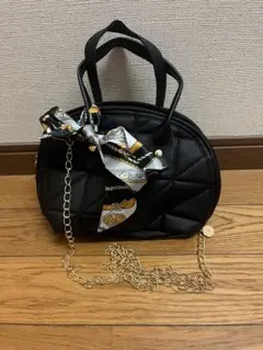 ブラック キルティング ハンドバッグ