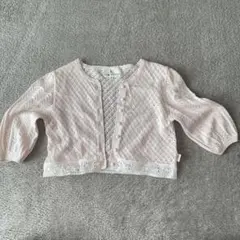 組曲　ピンク レース編み カーディガン