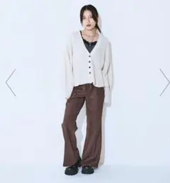 ジーナシス JEANASIS ヌバックライクフレアパンツ★裾バックスリット