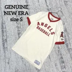 【ジェニュイン×ニューエラ】Tシャツ S エンゼルス メジャーリーグ 半袖 刺繍のサムネイル
