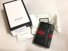 GUCCI GGキャンバス レザー シェリーライン 6連キーケース