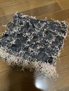 ストール　黒花柄刺繍シフォン生地 約170x 65