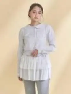 merry jenny メリージェニー frilly poro tops グレーのサムネイル
