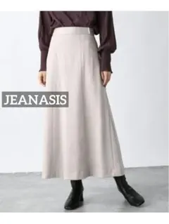 k0630 JEANASIS ヌバックライクステッチスカート グレージュのサムネイル