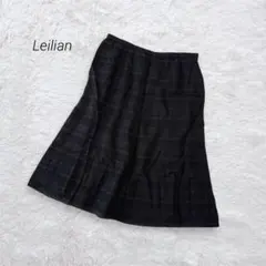 レリアン フレアスカート 17+ LL相当 ボーダー 刺繍デザイン 上品 日本製