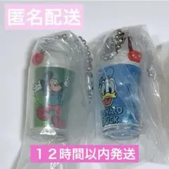 【最終値下げ】ディズニーキャラクターレトログラスミニチュアチャーム ２点セット