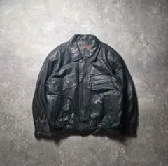 雰囲気抜群MOORESレザージャケットスウィングトップ深緑短丈希少グリーンXL