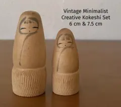 Minimalist Kokeshi Set ミニマルデザイン 創作こけしのサムネイル