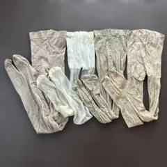 【中古品】ストッキング ４点セット S-M ベージュ ホワイトお掃除用