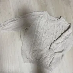 H&M ベージュ ケーブルニットセーター 80/48