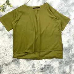 【KBF+】半袖カットソー　フリーサイズ　ダークグリーン