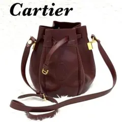 Cartier ショルダーバッグ　巾着　マストライン　ゴールド金具