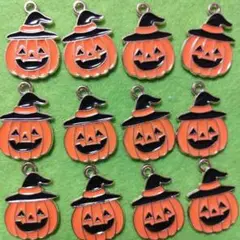 ハ1 ハロウィン　かぼちゃチャーム【12個】
