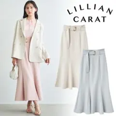 Lillian carat ドットプリントマーメイドスカートブラウンサイズ1
