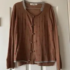 お値下げ　スーパーハッカ　ドット　リネン　綿　ふんわり　さらり　カーディガン