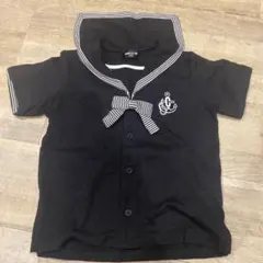 コムサイズム セーラー襟 半袖 Tシャツ ブラック 黒 BLACK 110のサムネイル
