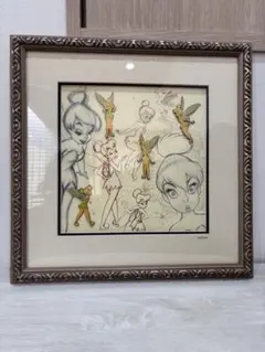 ディズニー　ティンカーベル 手描きイラスト ピンバッジ　限定版