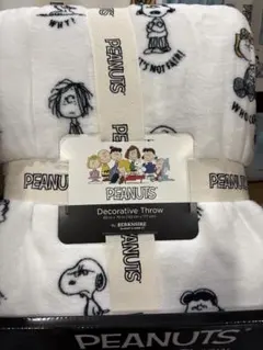 スヌーピー PEANUTS 大判ブランケット ホワイト　152x177cm