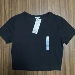 黒 クロップド丈Tシャツ 半袖