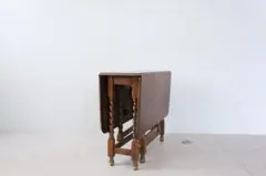 英国アンティーク木製ゲートレッグテーブル/ダイニング机バタフライ(94