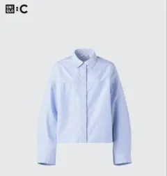 ユニクロ UNIQLO C コットンコクーンシャツ ブルーストライプ