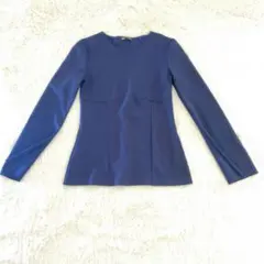 ZARA ベルスリーブトップス ネイビー S