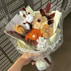 モールフラワー チャイラテshop 枯れないお花 ブラウン　ベージュ　韓国花束