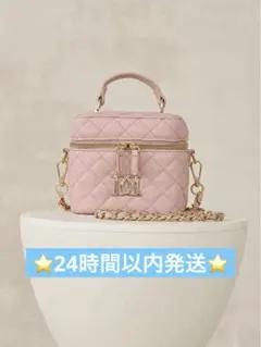 Darich ダーリッチ キルティングスクエアミニバッグ ゴールドパーツ ピンク