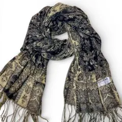PASHMINA　ストール　ゴールド　美品　パシュミナ56%、シルク44%