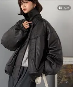 JAVA ジャバコラボ 中綿フェイクレザーモンスターブルゾン