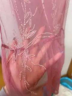 ビーズ刺繍 ピンク ストール ショール 結婚式