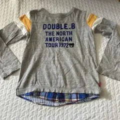 ミキハウス ダブルビー 重ね着風 長袖Tシャツ ロンT 130