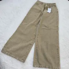 タグ付き✨️GRL グレイル カラーデニムワイドパンツ ベージュ　M